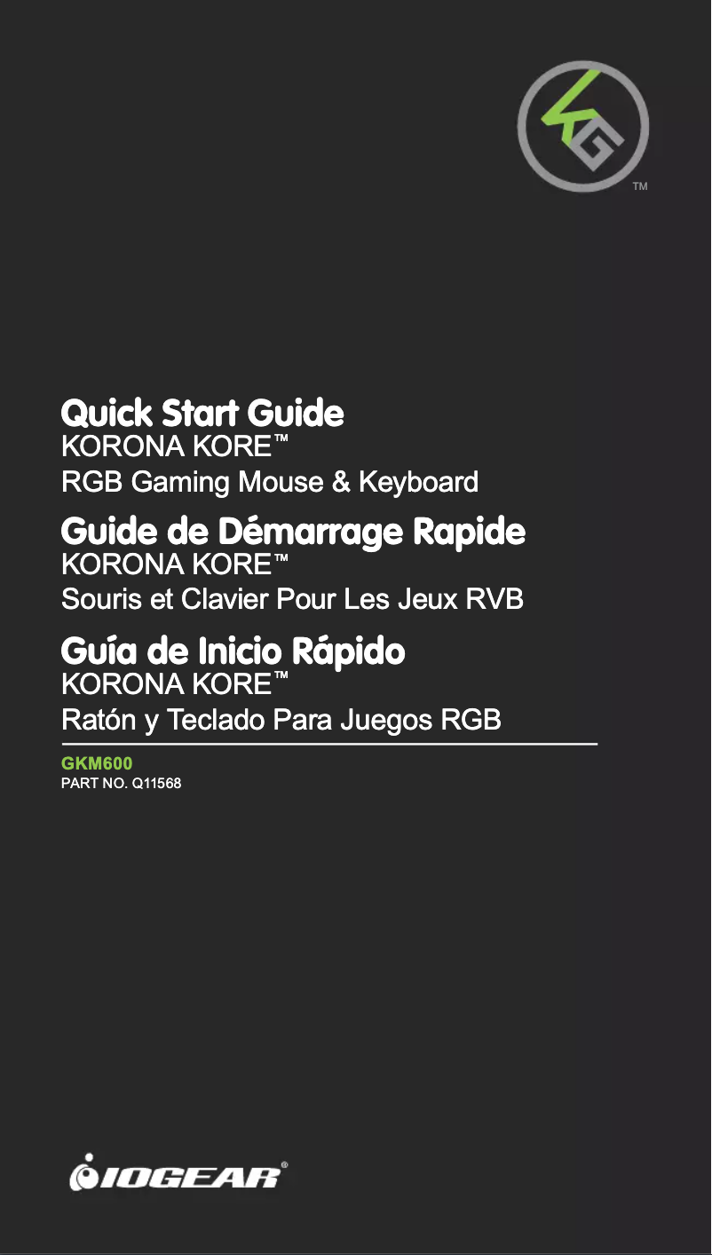 Page 1 de la notice Manuel utilisateur iogear GKM600