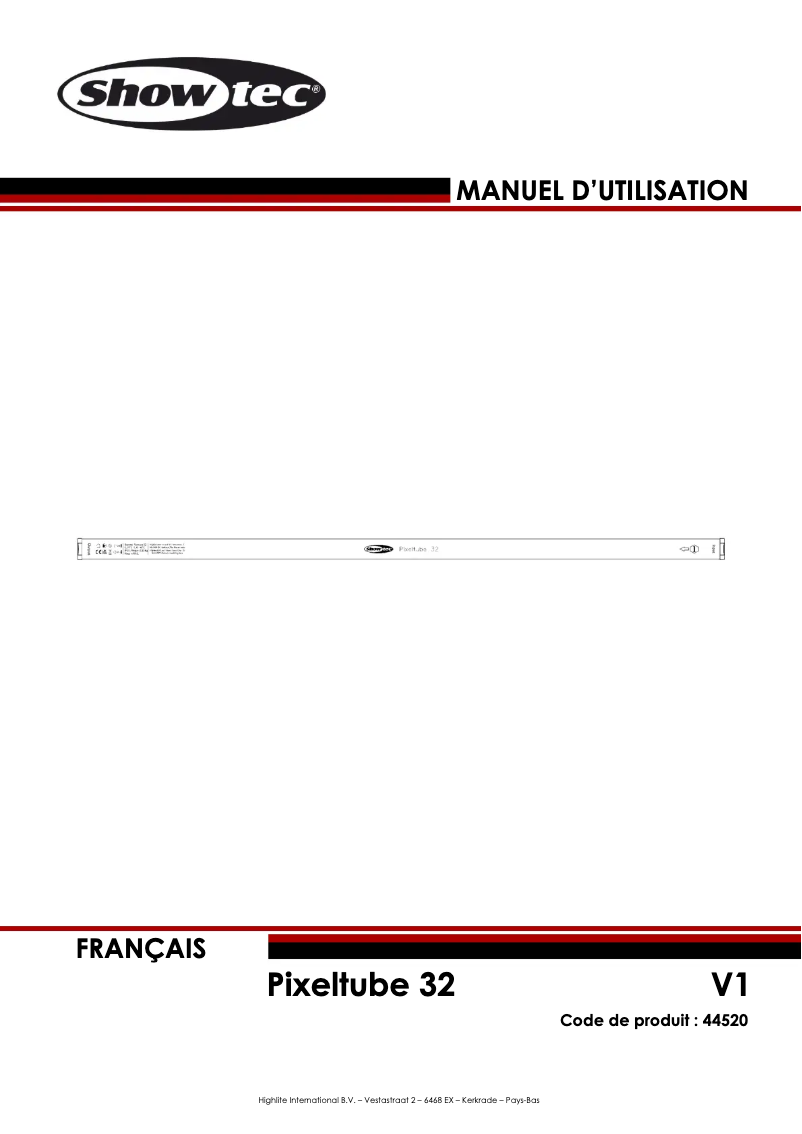 Page n°1 - Manuel utilisateur Showtec Pixeltube 32