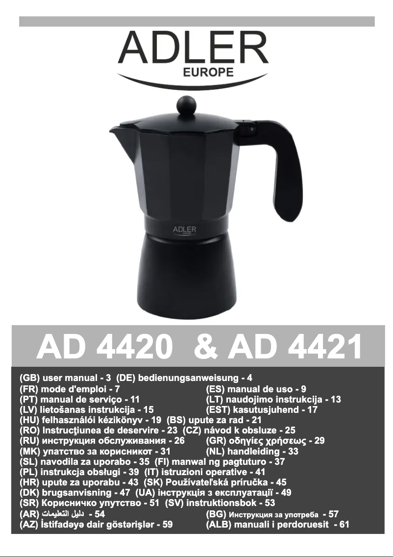 Image de la première page du manuel de l'appareil AD 4420