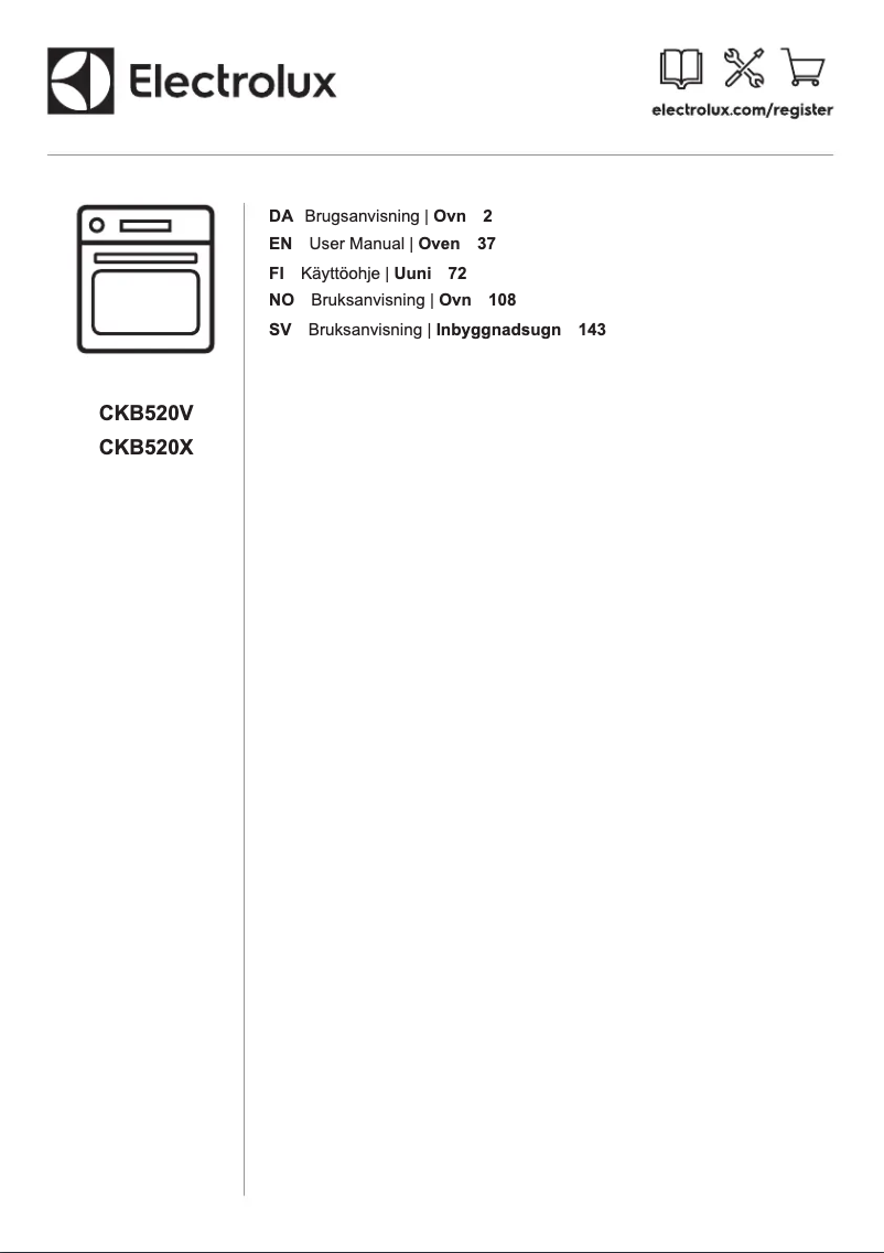 Page 1 de la notice Manuel utilisateur Electrolux CKB520X