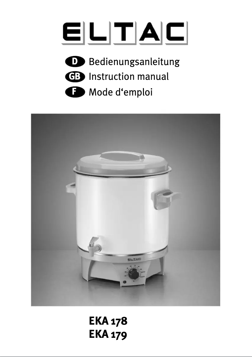 Image de la première page du manuel de l'appareil Eltac EKA 178