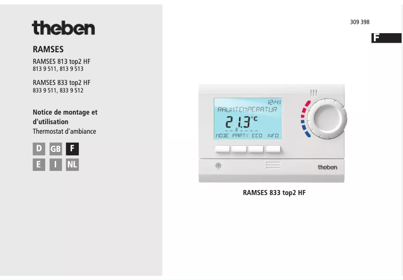 Page n°1 - Manuel utilisateur Theben RAM 833 top2 HF set 1