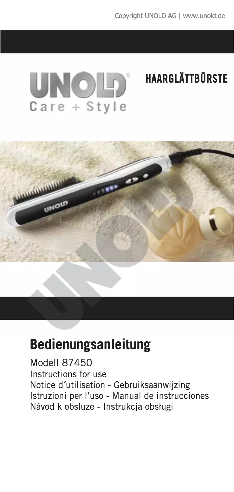 Page 1 de la notice Manuel utilisateur Unold 87450