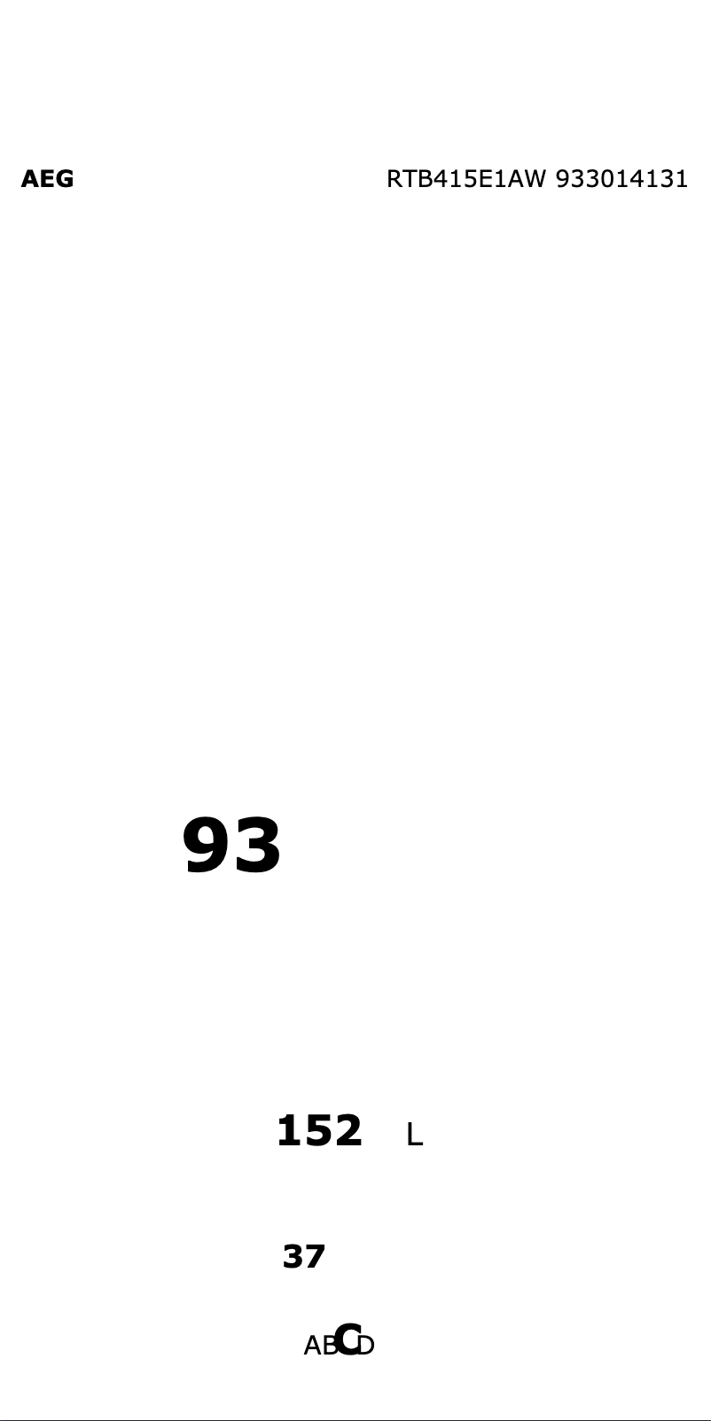 Page 1 de la notice Label énergétique AEG RTB415E1AW