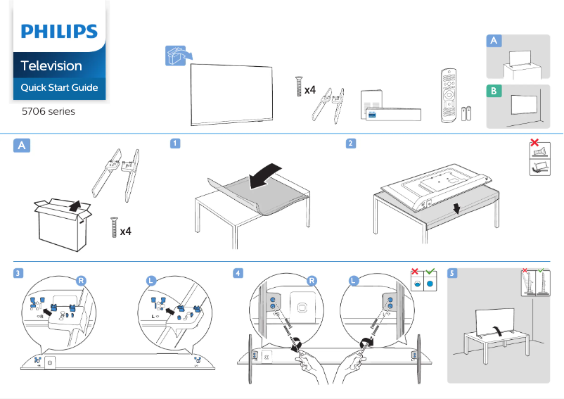 Page 1 of the manual Quick Start Guide Philips 40PFT5706