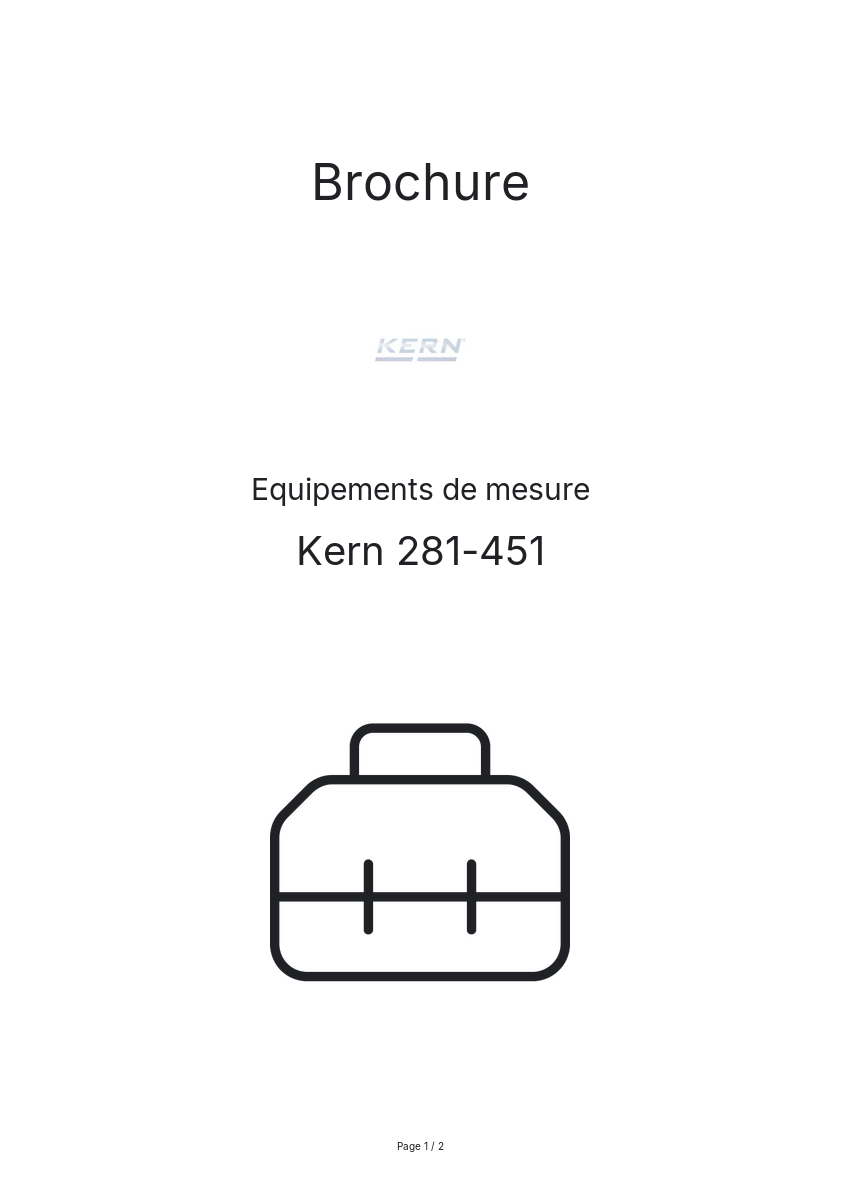 Page n°1 - Brochure Kern 281-451