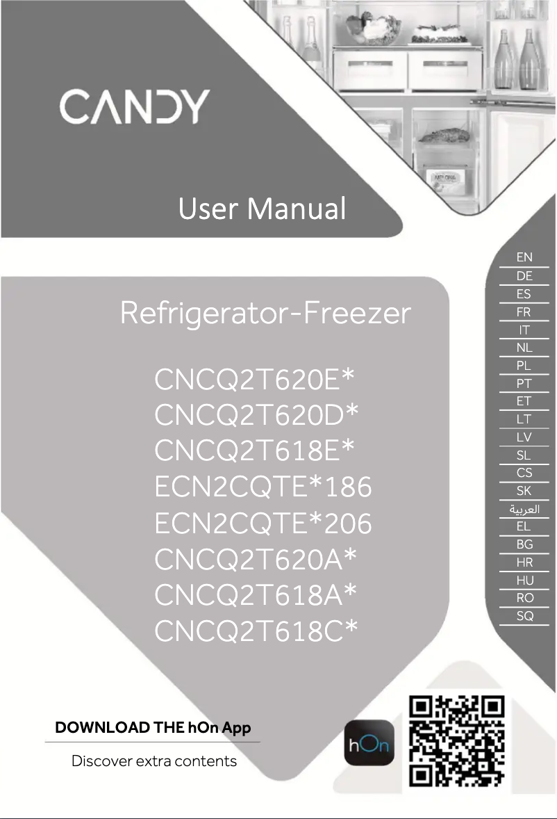 Page 1 de la notice Manuel utilisateur Candy CNCQ2T618EX