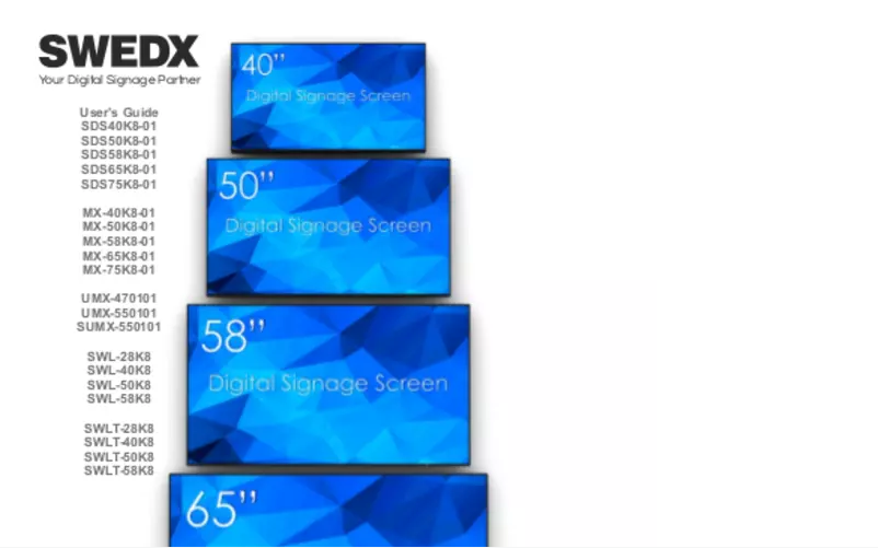 Page 1 de la notice Manuel utilisateur Swedx SWLT-28K8-A1