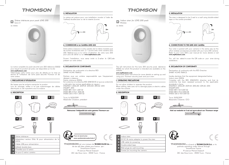 Page n°1 - Manuel utilisateur Thomson 512506