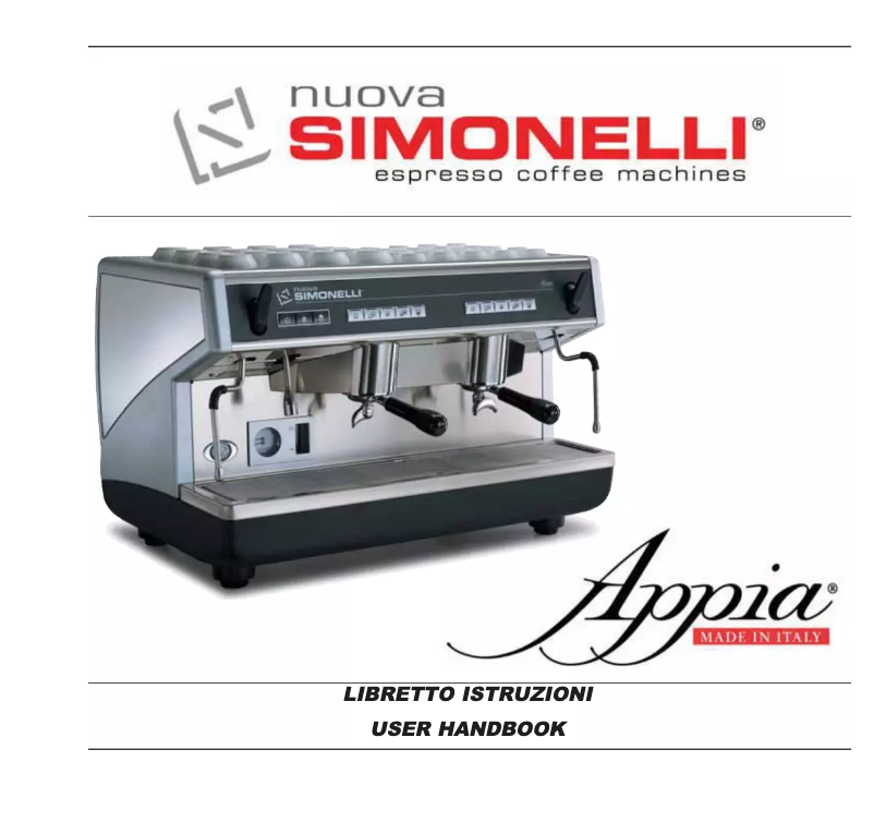 Page n°1 - Manuel utilisateur Nuova Simonelli Appia V