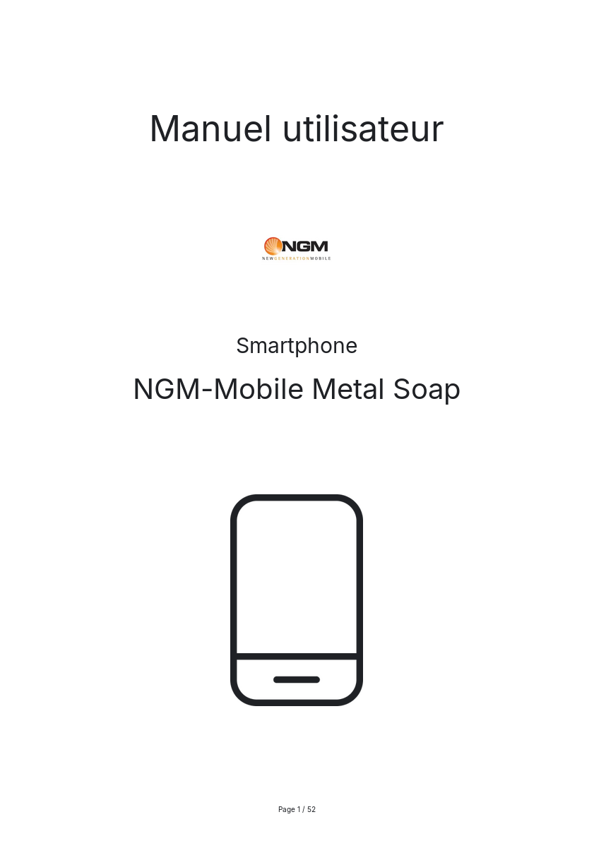 Page n°1 - Manuel utilisateur NGM-Mobile Metal Soap