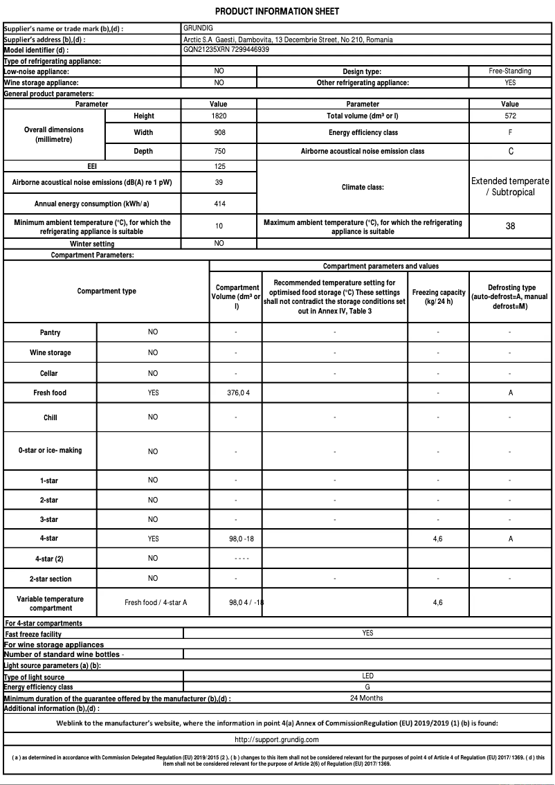 Image de la première page du manuel de l'appareil GQN21235XRN