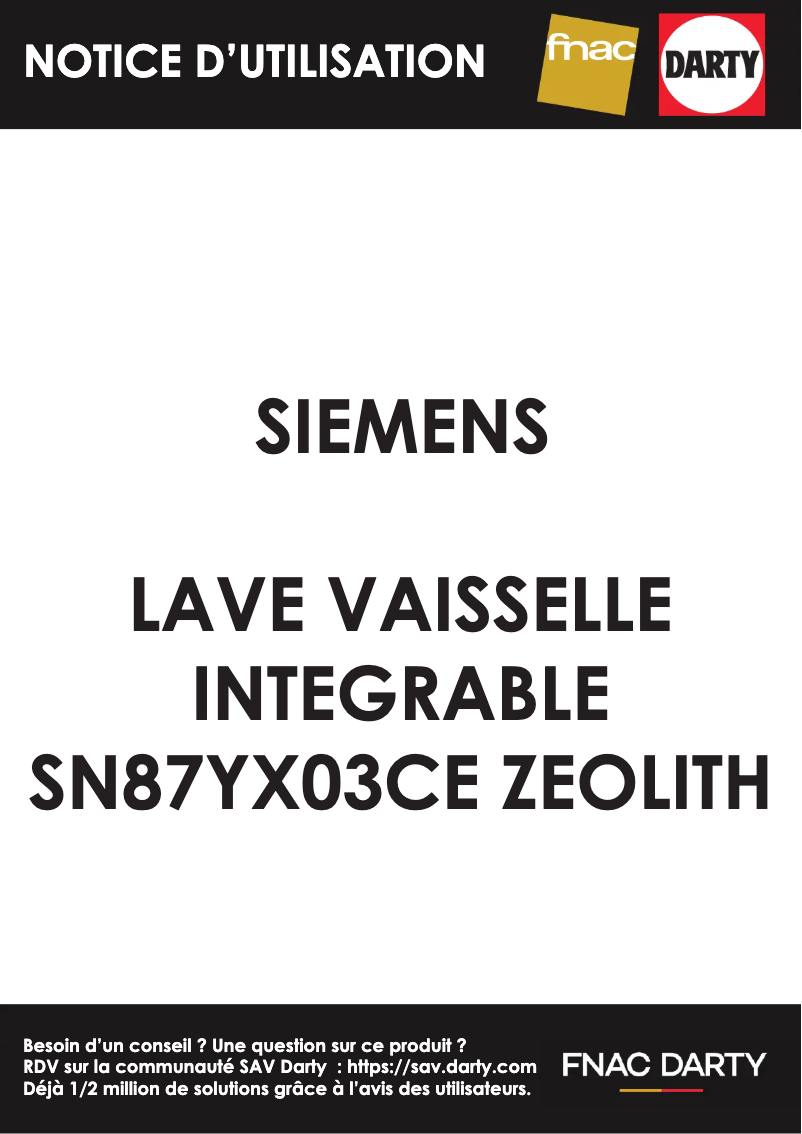 Page 1 de la notice Manuel utilisateur Siemens SN87YX03CE