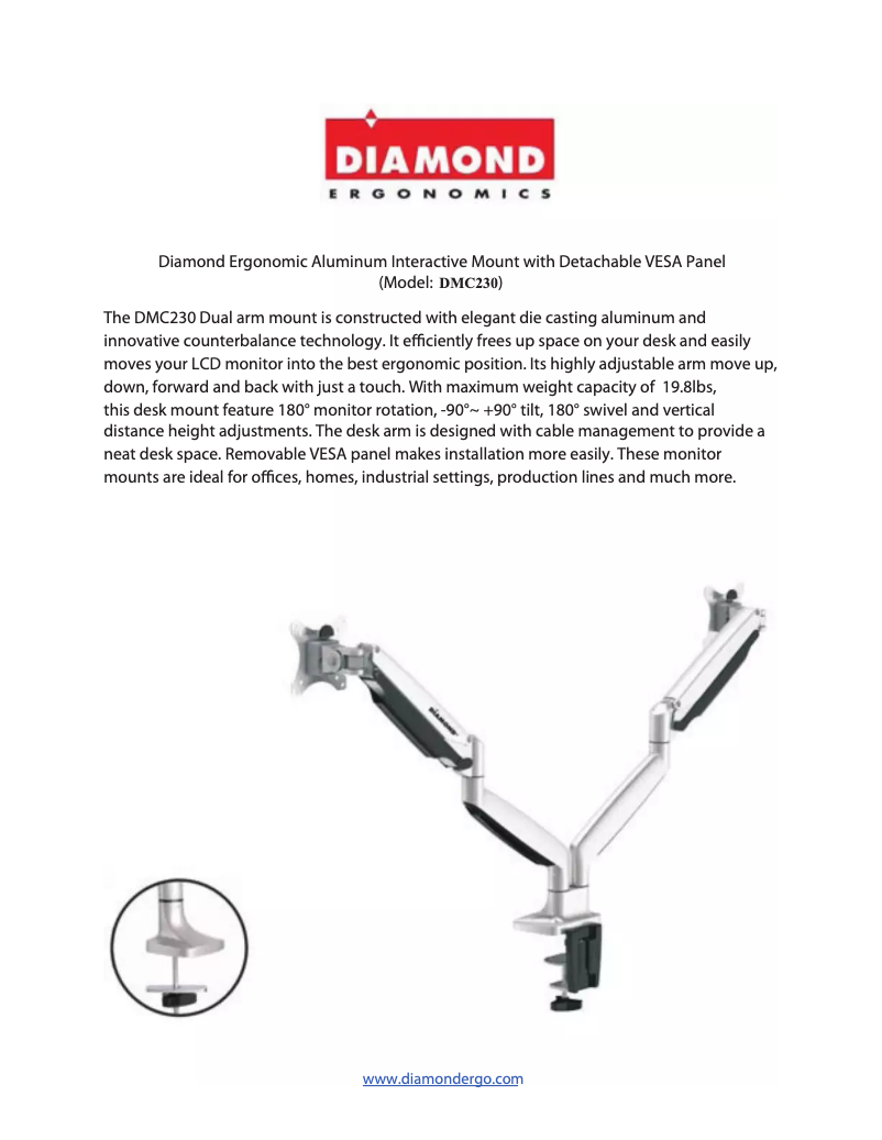 Page n°1 - Manuel utilisateur Diamond DMC230