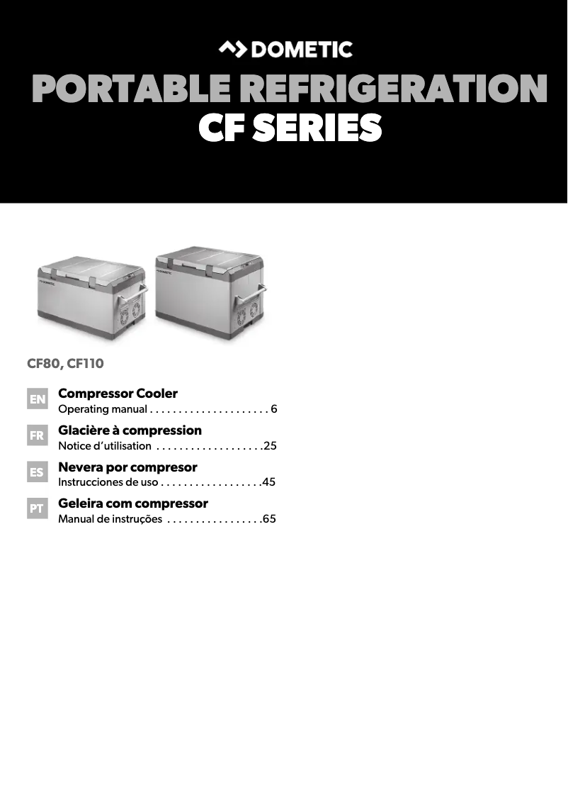 Page 1 de la notice Manuel utilisateur Dometic CF 80