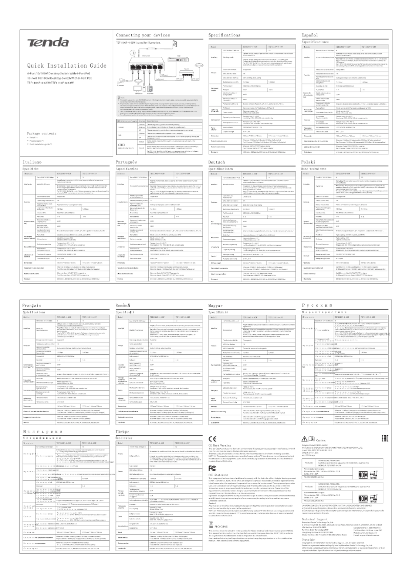 Page n°1 - Manuel utilisateur Tenda TEF1110P-8-102W