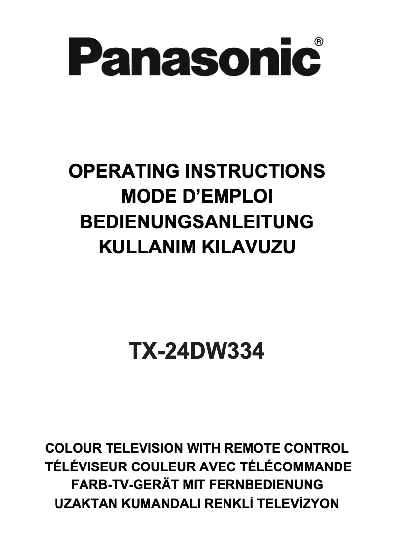 Page n°1 - Manuel utilisateur Panasonic Viera TX-24DW334