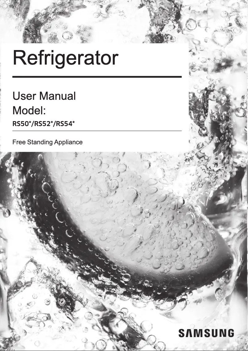 Image de la première page du manuel de l'appareil RS52N3213BC