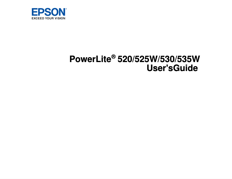 Image de la première page du manuel de l'appareil PowerLite 525W
