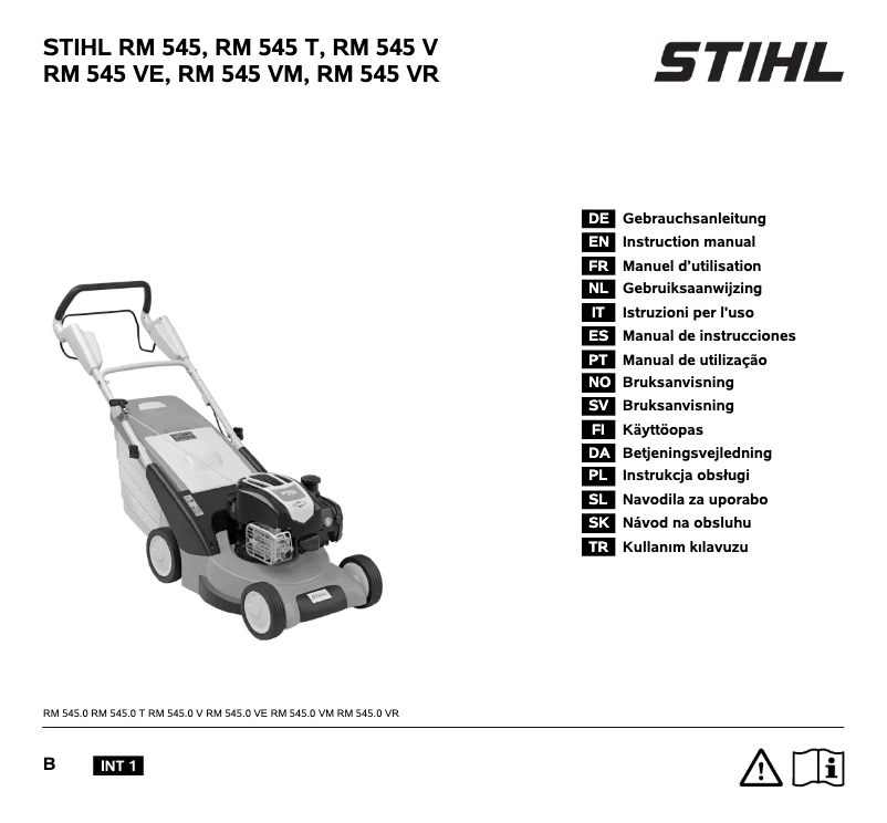 Page 1 de la notice Manuel utilisateur Stihl RM 545