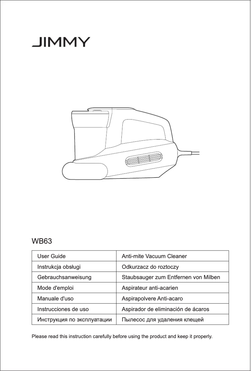 Page 1 de la notice Manuel utilisateur JIMMY WB63