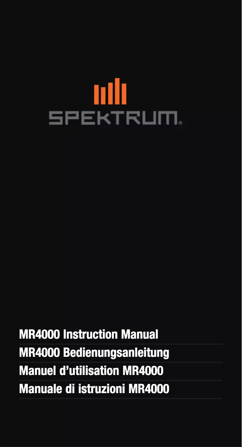 Page n°1 - Manuel utilisateur Spektrum MR4000