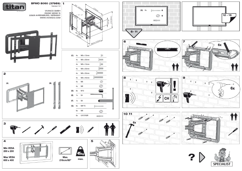 First page image of the manual for BFMO 8060