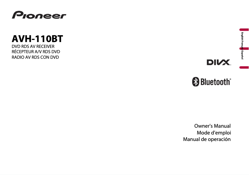 Page n°1 - Manuel utilisateur Pioneer AVH-110BT