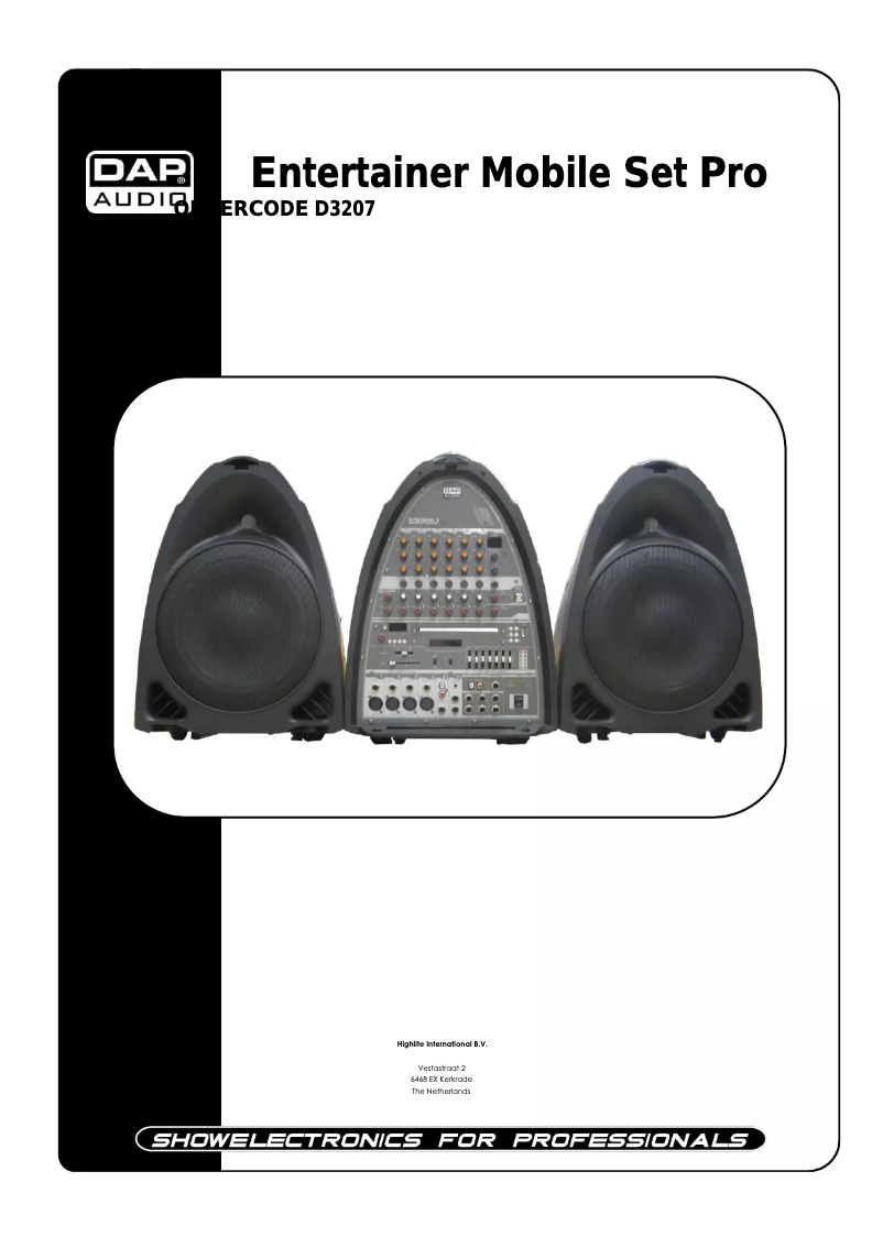 Image de la première page du manuel de l'appareil Entertainer Mobile Set Pro