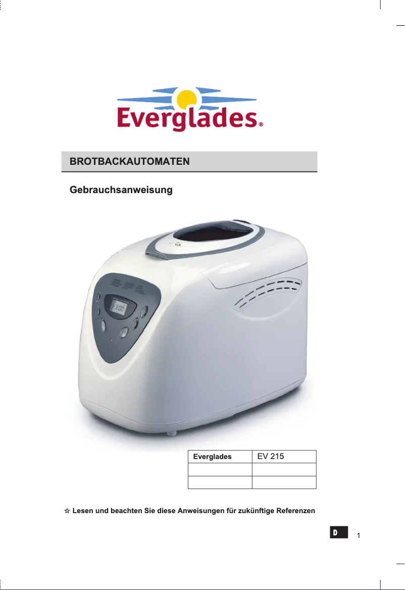 Image de la première page du manuel de l'appareil EV 215