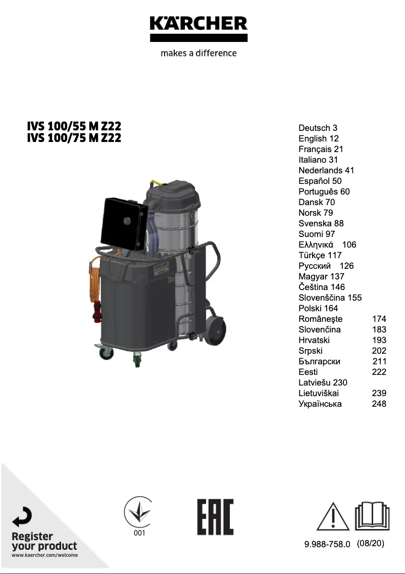 Page n°1 - Manuel utilisateur Kärcher IVS 100/55 M Z22