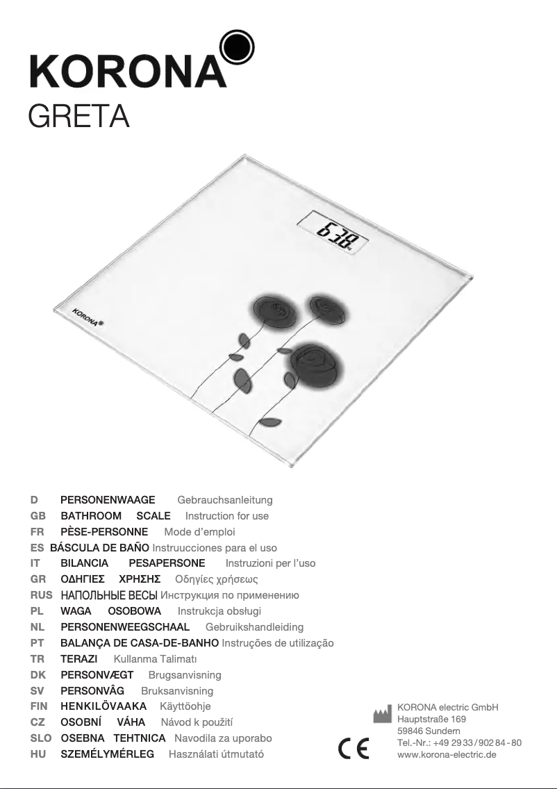 Image de la première page du manuel de l'appareil Greta 74756