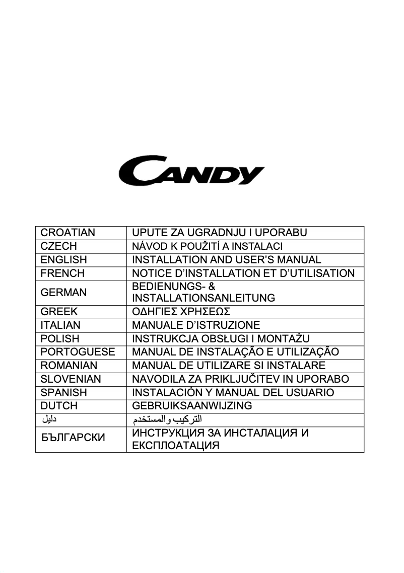 Page n°1 - Manuel utilisateur Candy CCE60NX/1