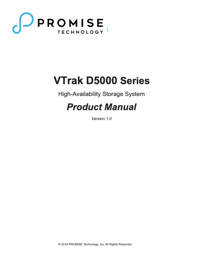 Page n°1 - Manuel utilisateur Promise Technology VTrak D5300