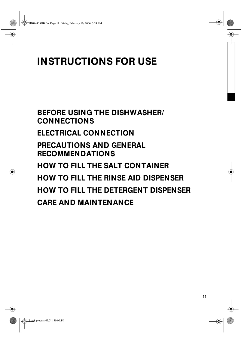 Page 1 de la notice Manuel utilisateur Bauknecht GSIP 6598/1 SW