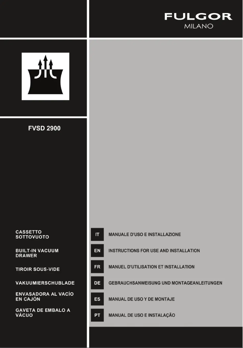 Page 1 de la notice Guide d'installation Fulgor Milano FVSD 2900 TC