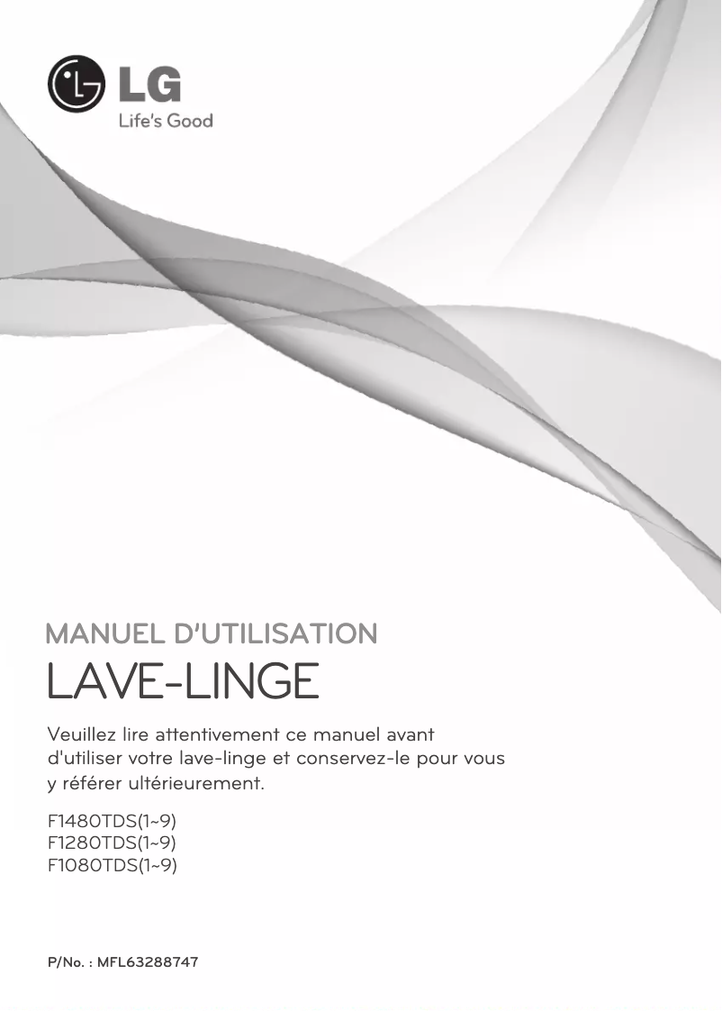 Page 1 de la notice Manuel utilisateur LG F1480TDS
