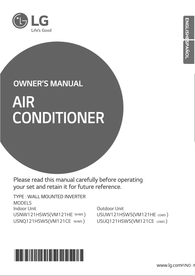 Page 1 de la notice Manuel utilisateur LG VM121CE