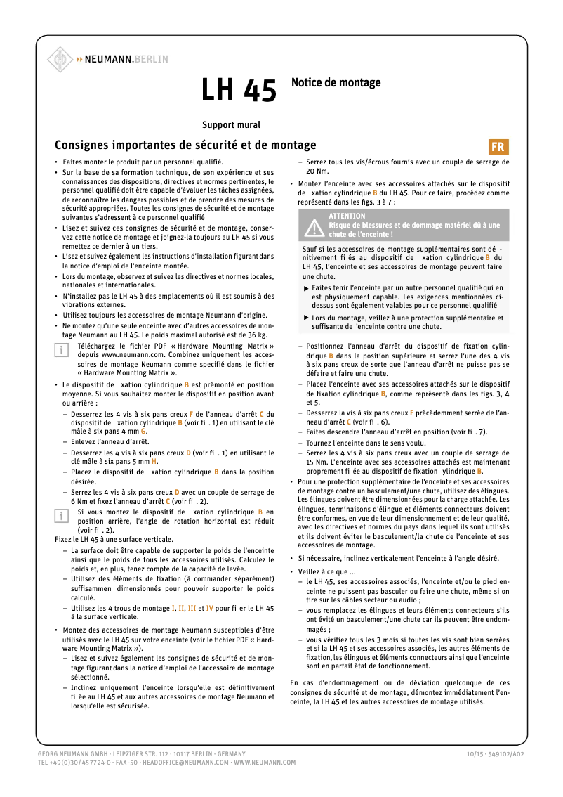 Image de la première page du manuel de l'appareil LH 45