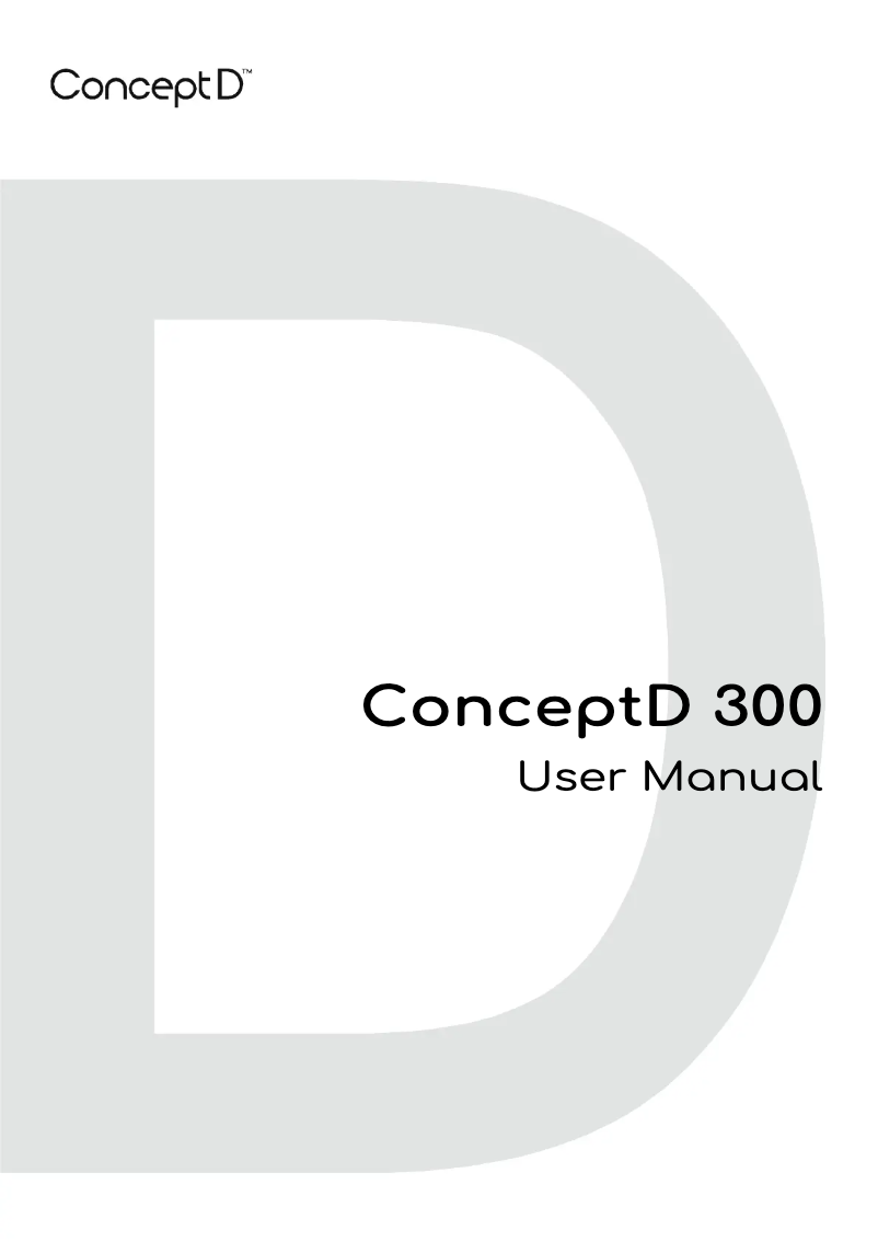 Image de la première page du manuel de l'appareil ConceptD CT300-51A