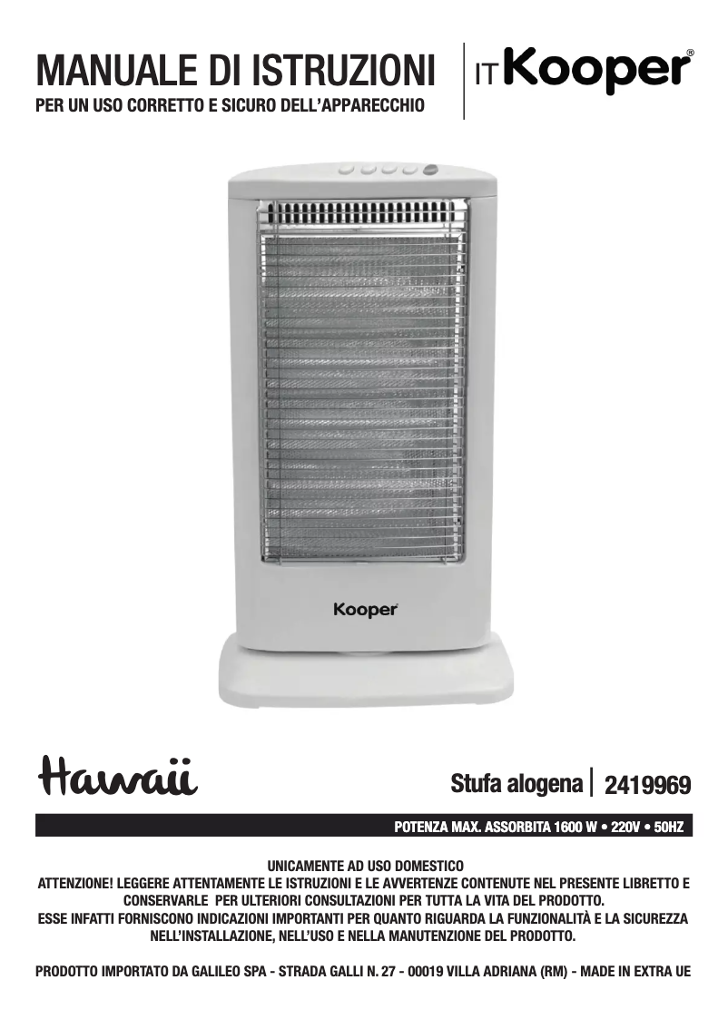 Page 1 de la notice Manuel utilisateur Kooper 2419969