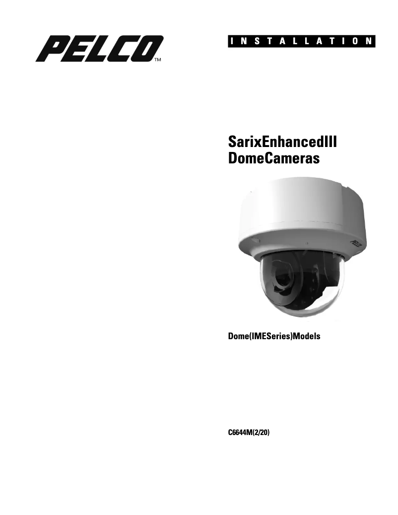 Page 1 de la notice Manuel utilisateur Pelco Sarix Enhanced IME238-1ERS