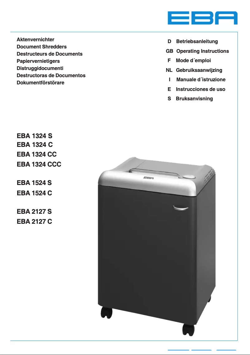 Page n°1 - Manuel utilisateur EBA 1524 C