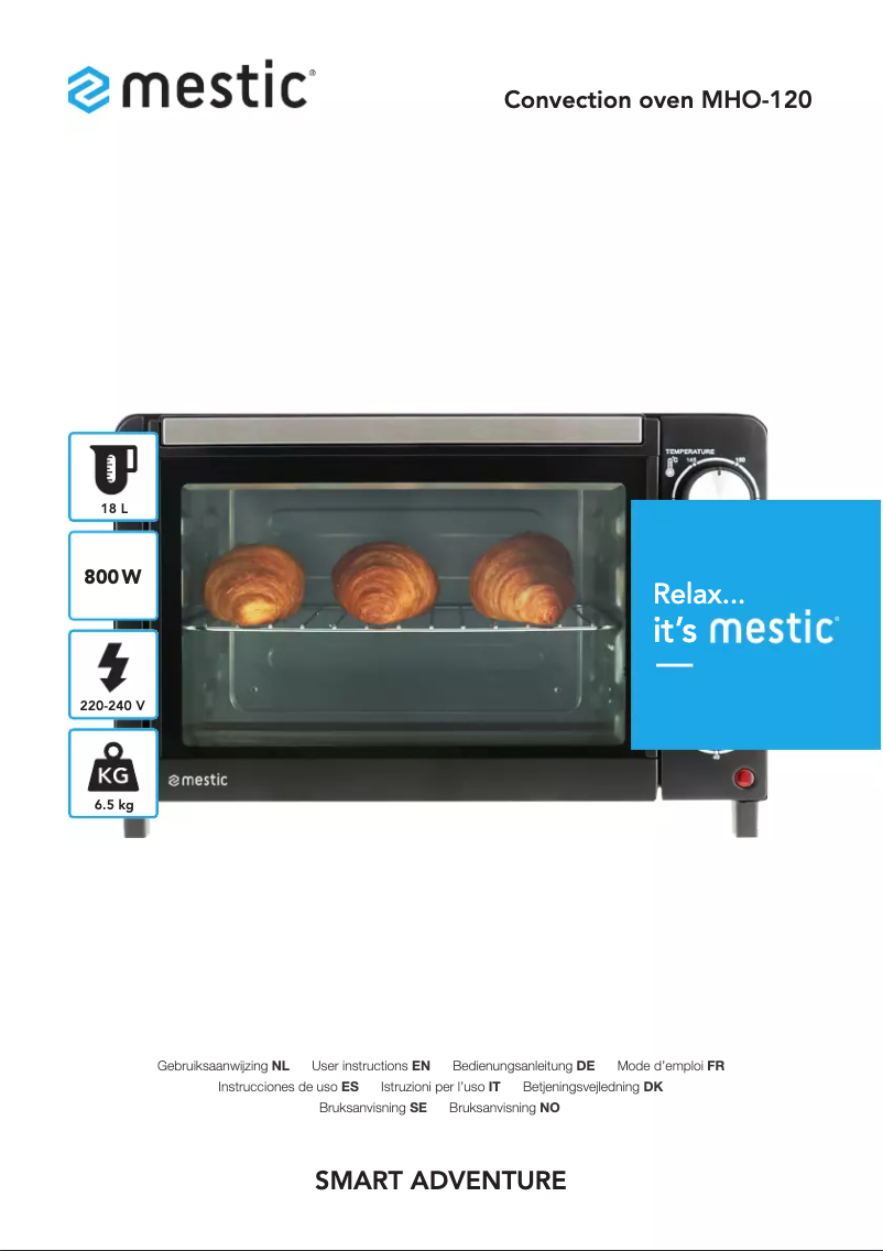 Page 1 de la notice Manuel utilisateur Mestic MHO-120
