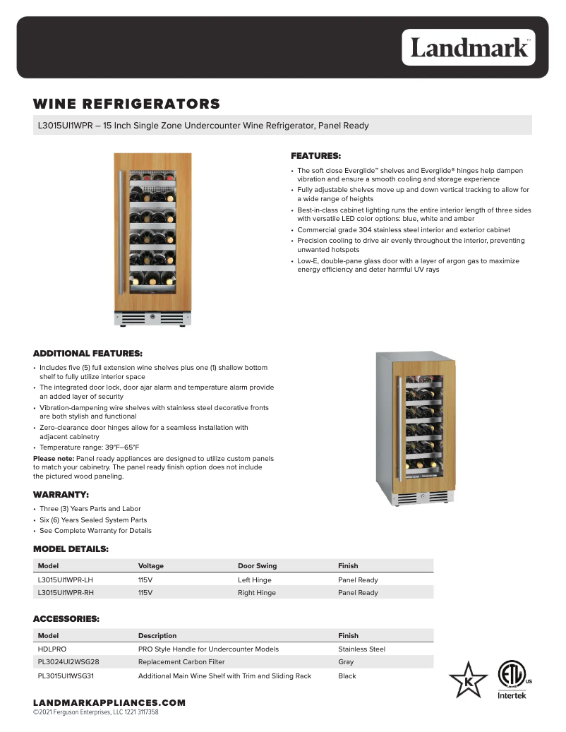 Image de la première page du manuel de l'appareil L3015UI1WPR-LH