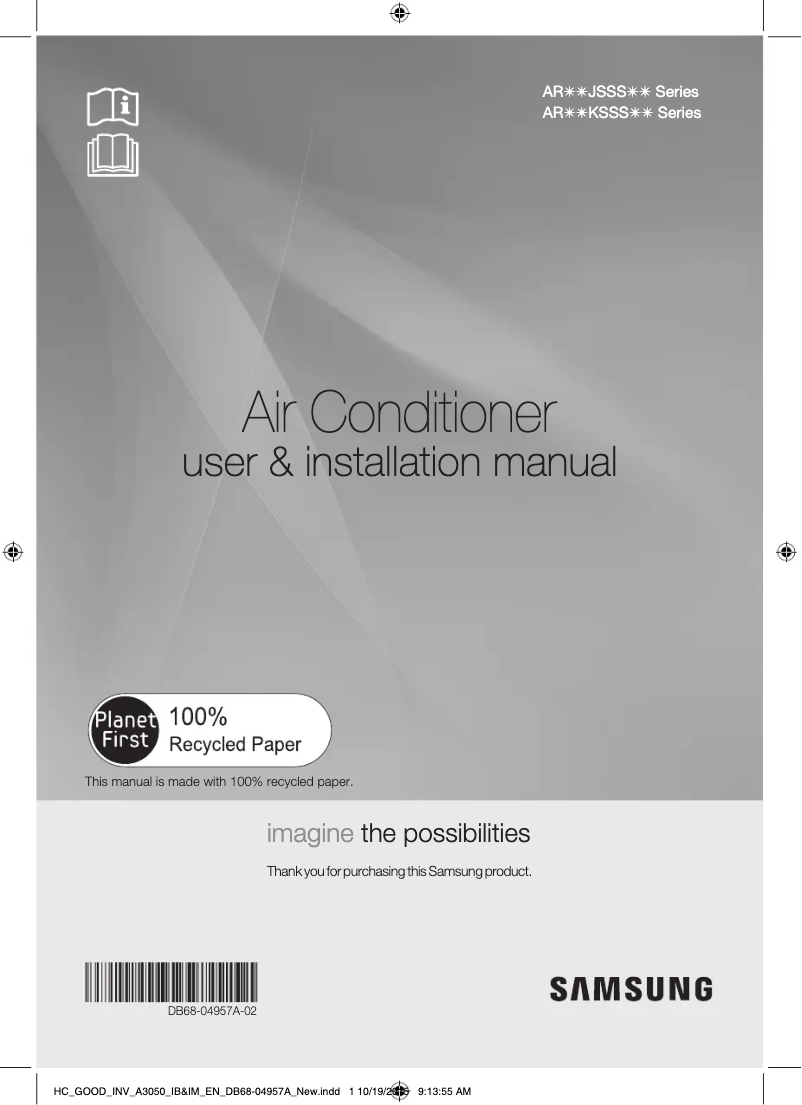 Imagen de la primera página del manual del dispositivo AR10JSSSDWK