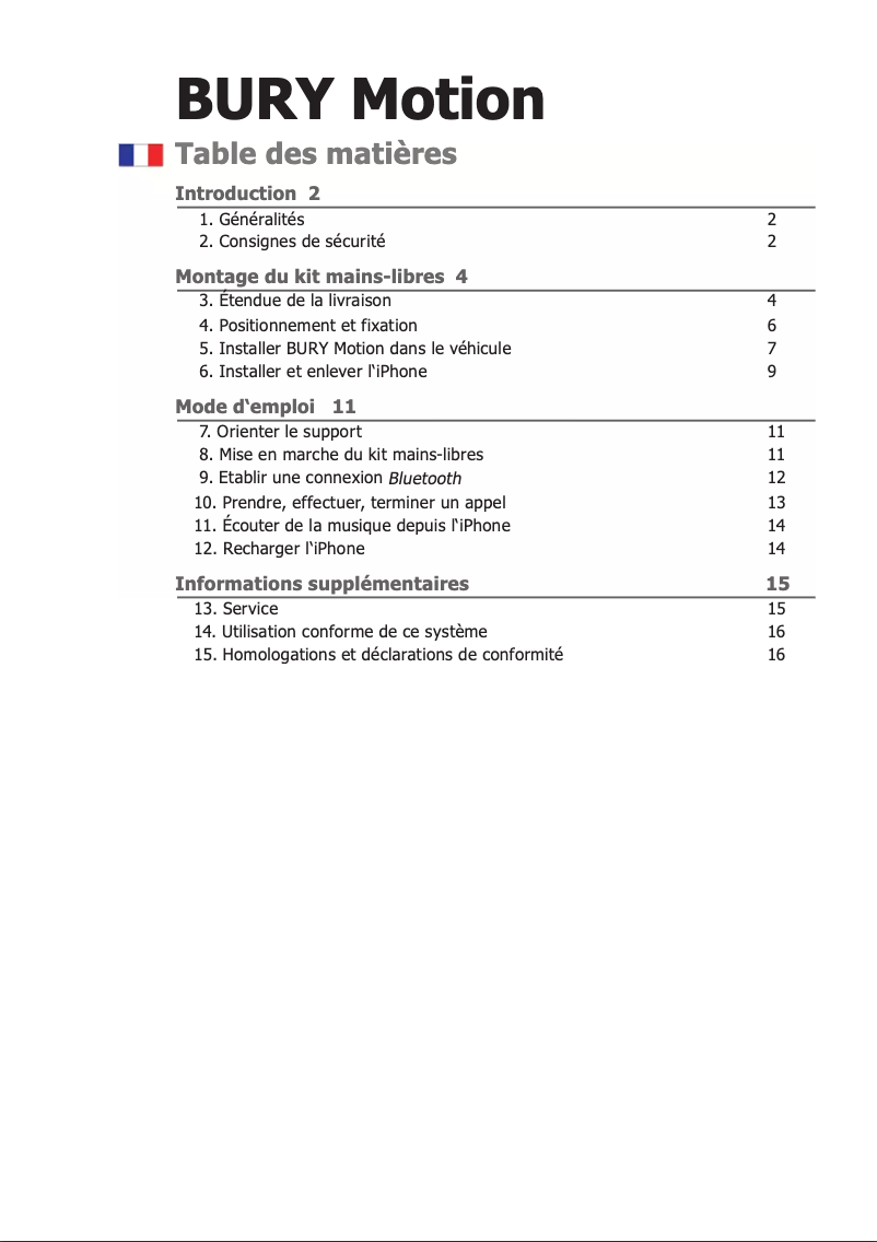 Página 1 del manual Manual de usuario Bury Motion