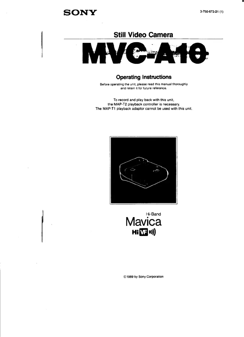 Image de la première page du manuel de l'appareil MVC-A10
