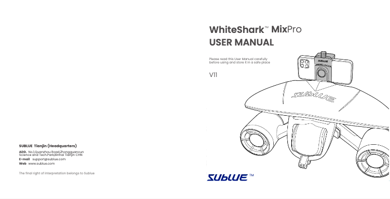 Page 1 de la notice Manuel utilisateur Sublue WhiteShark MixPro