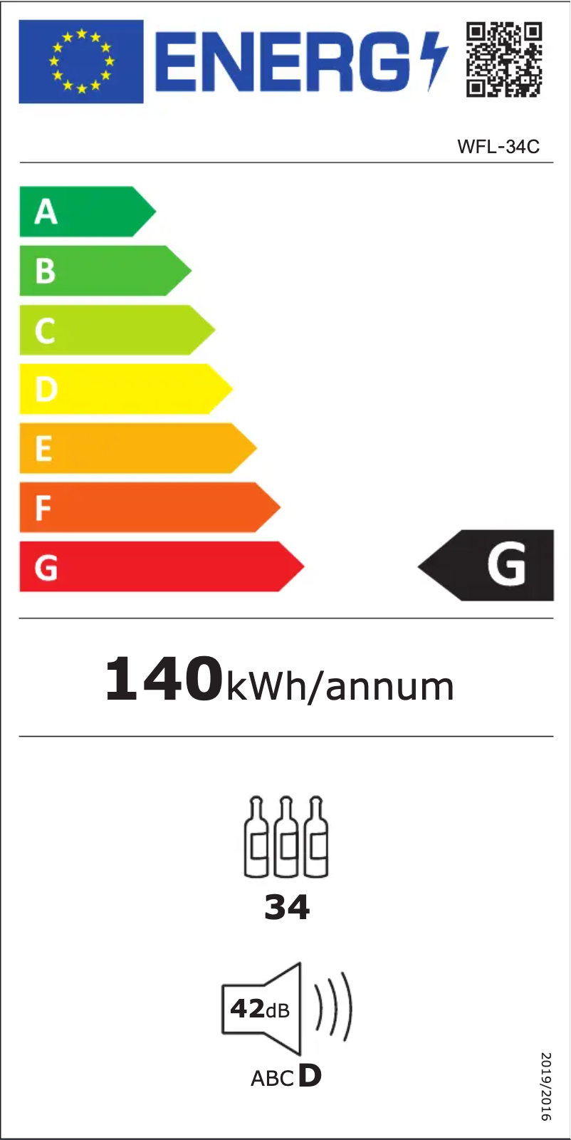 Page n°1 - Label énergétique Infiniton WFL-34C